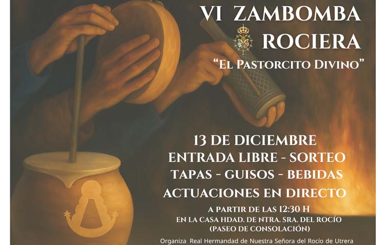 Zambomba navideña en la casa-hermandad del Rocío de Utrera