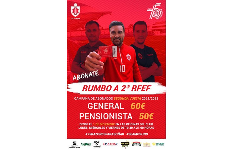 Arranca la campaña de abonados del C.D. Utrera para la segunda vuelta de la liga