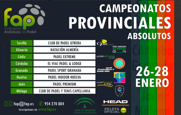 Más de un centenar de jugadores de pádel disputarán en Utrera el campeonato de selecciones andaluzas
