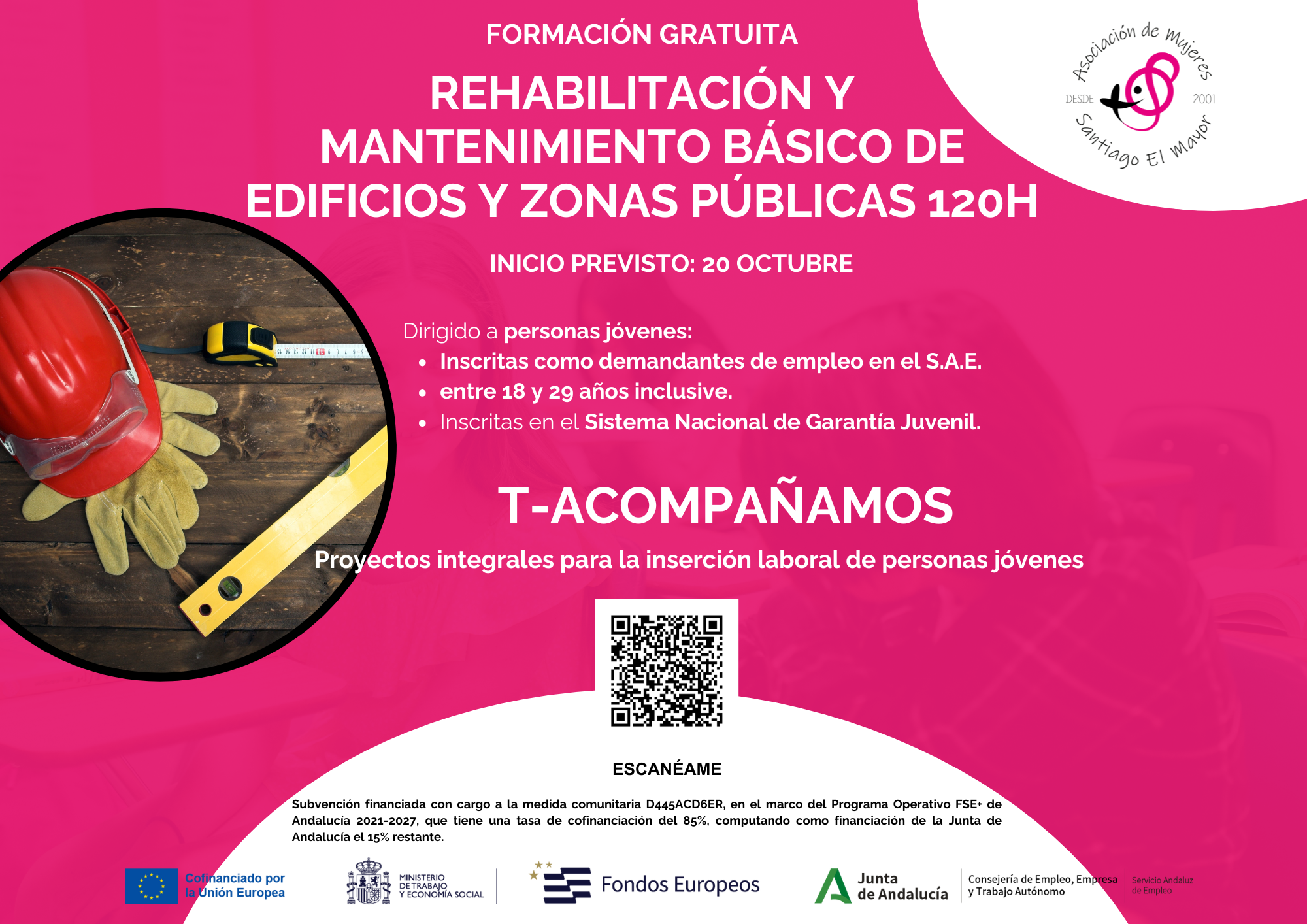 La Asociación Mujeres de Santiago el Mayor impulsa la inserción laboral de personas jóvenes