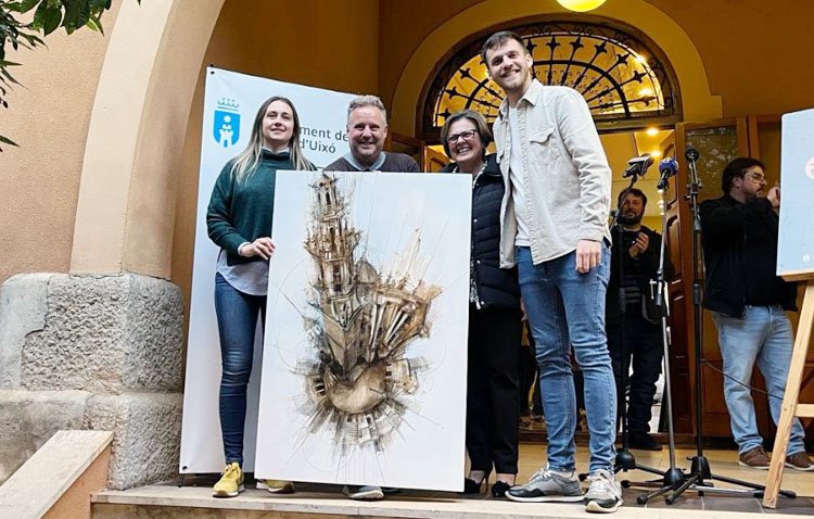 El artista utrerano Abraham Pinto, segundo premio en un concurso de pintura rápida en Castellón