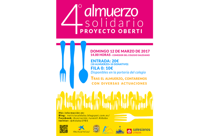 Aldaba organiza su almuerzo solidario a favor del proyecto «Oberti»
