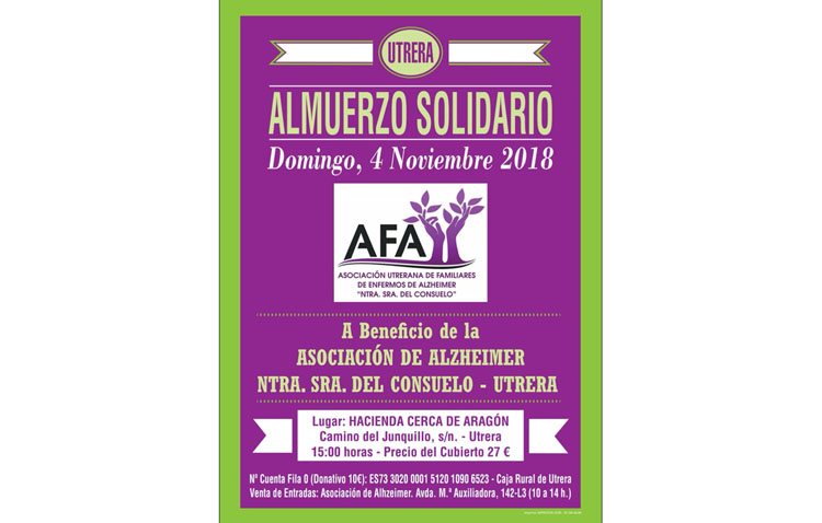 La asociación de familiares de enfermos de Alzheimer organiza su tradicional almuerzo solidario