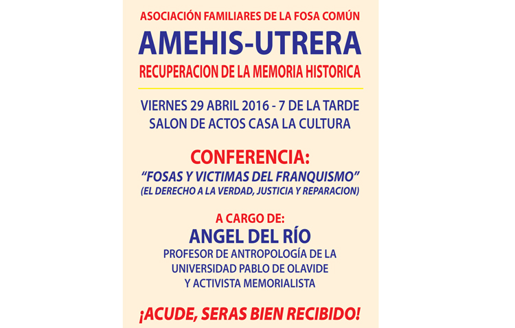 Una conferencia hablará de «Fosas y víctimas del franquismo»