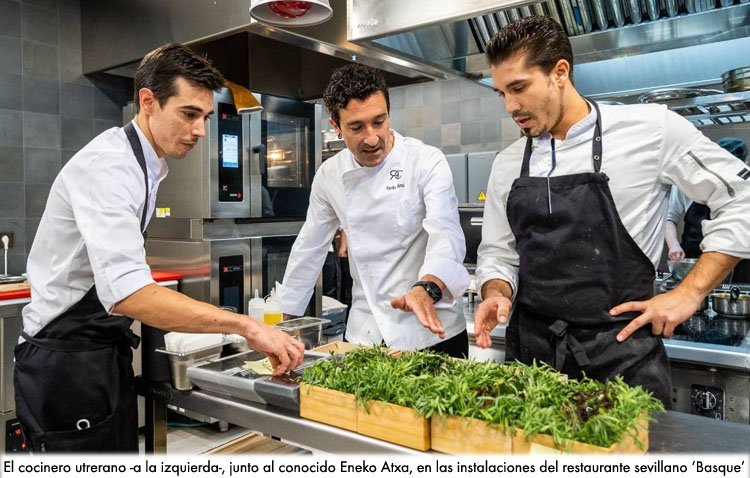 El utrerano Antonio García Lozano, jefe de cocina del restaurante abierto en Sevilla por el prestigioso chef Eneko Atxa