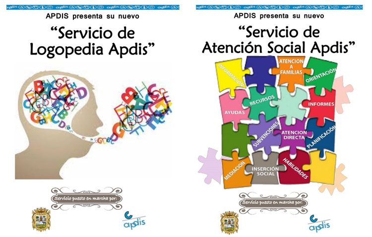 Servicios de atención y de logopedia en la asociación Apdis
