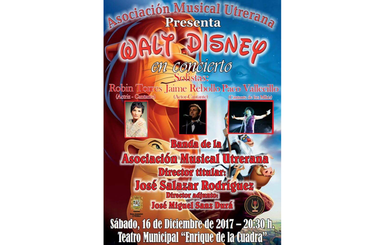 Concierto de Walt Disney en el teatro, con la Asociación Musical Utrerana