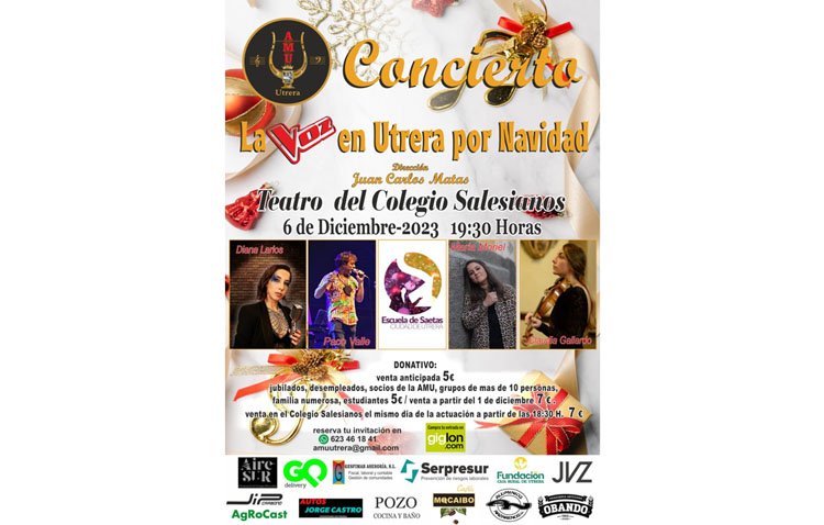 Tarde de miércoles con el tradicional concierto navideño de la Asociación Musical Utrerana