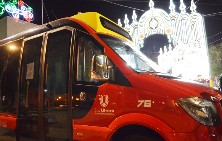 El autobús urbano de Utrera se refuerza durante la feria con servicios especiales cada 20 minutos