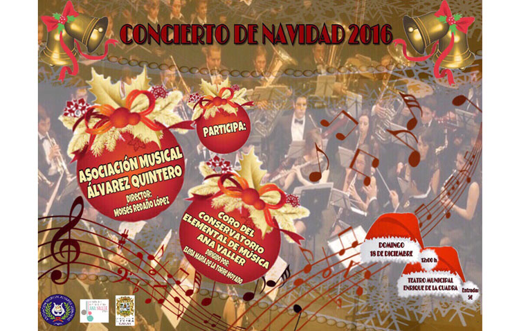 La banda «Álvarez Quintero» y el coro del conservatorio se unen para ofrecer un concierto de Navidad