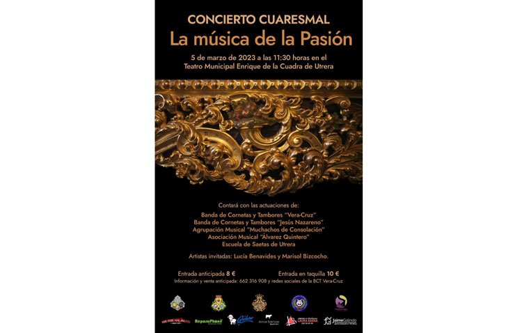 Música cofrade, saetas, cante y baile, en un espectáculo para clausurar el 40º aniversario de la banda de la Vera-Cruz de Utrera