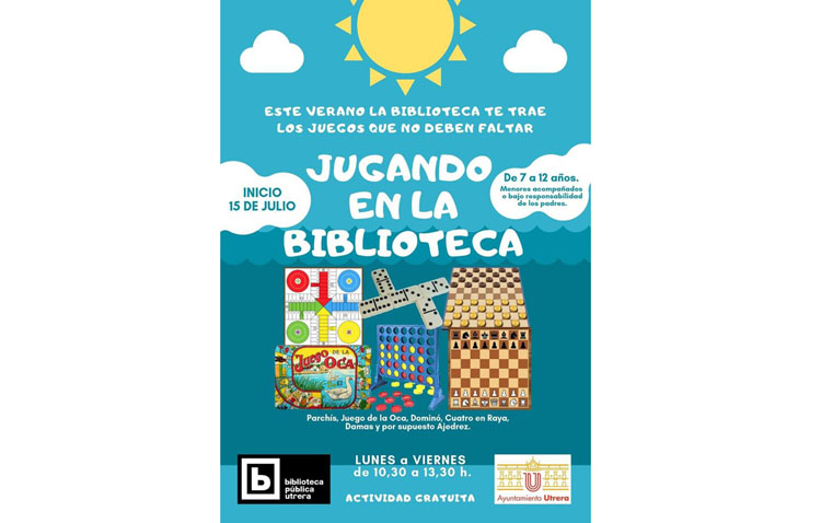 La biblioteca de Utrera se llena de juegos clásicos para el disfrute de los más pequeños durante las vacaciones