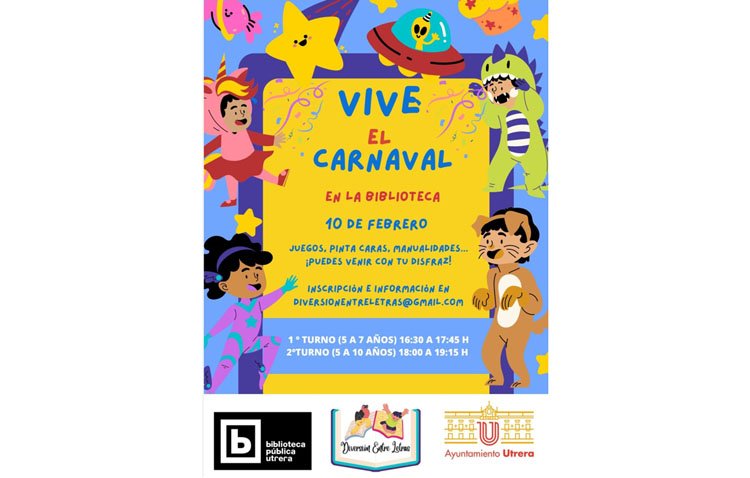 La fiesta del carnaval llega a la biblioteca de Utrera con una jornada de juegos