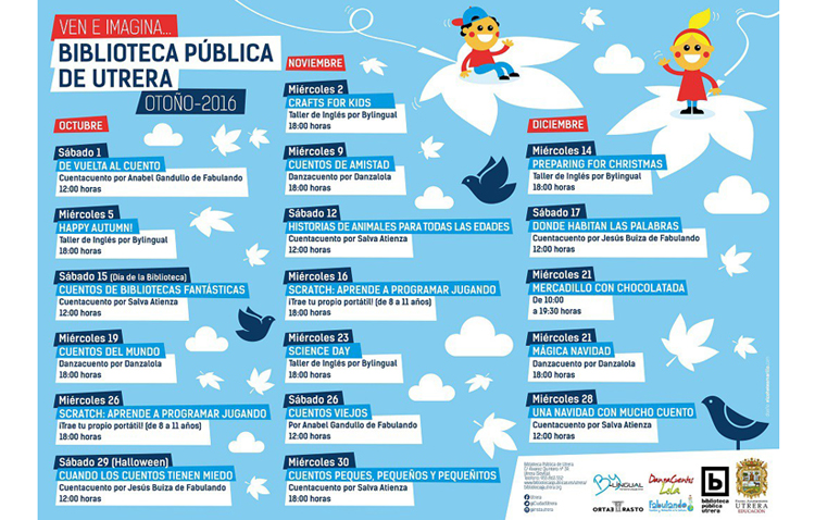Una veintena de actividades infantiles en la biblioteca para el otoño