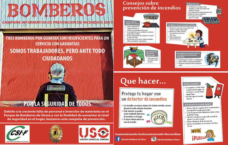 La «falta de personal y materiales» obliga a los Bomberos a promover una campaña de prevención de incendios en el hogar