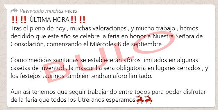 Circula en Utrera un bulo que anuncia la celebración de la Feria de Consolación
