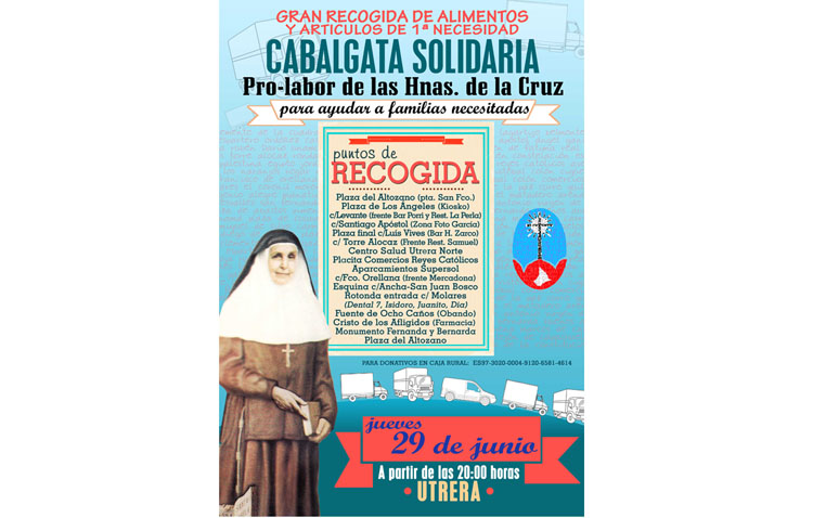 Una cabalgata recogerá alimentos no perecederos y artículos de primera necesidad para las Hermanas de la Cruz