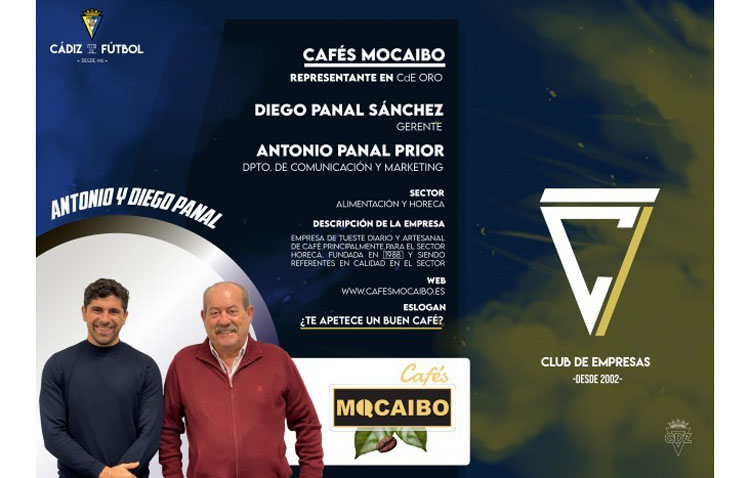 La empresa utrerana Cafés Mocaibo, proveedora oficial del Cádiz CF
