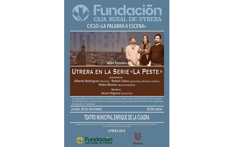 «La palabra a escena» de Caja Rural de Utrera y el Ayuntamiento regresa este jueves con el director de «La peste» como protagonista