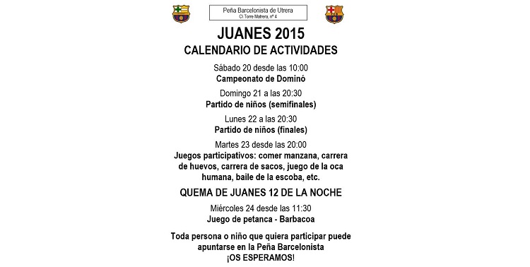 Multitud de actividades lúdicas en la Peña Barcelonista con motivo de «Los Juanes»