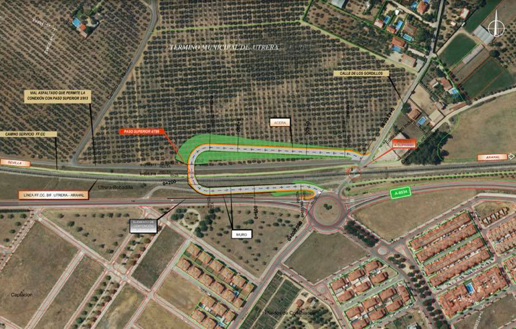Adif plantea un puente para vehículos y peatones con el que eliminar el paso a nivel de La Espiritista