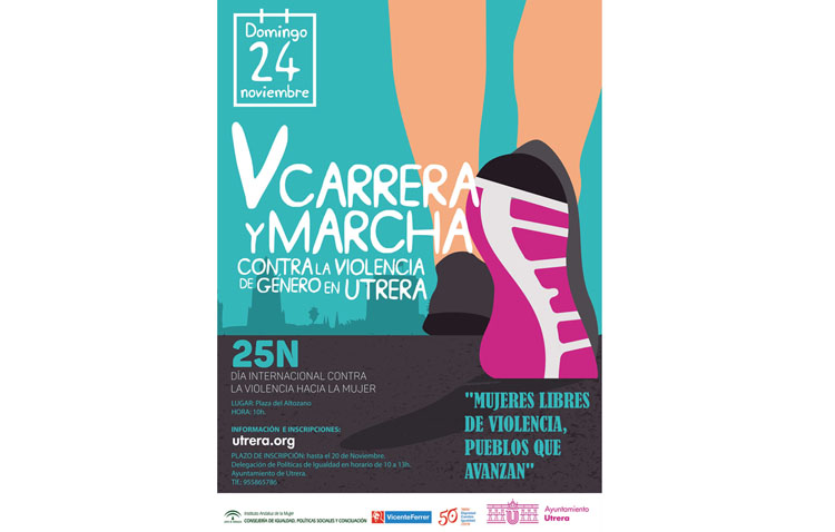 La carrera y marcha contra la violencia de género recorre este domingo las calles de Utrera