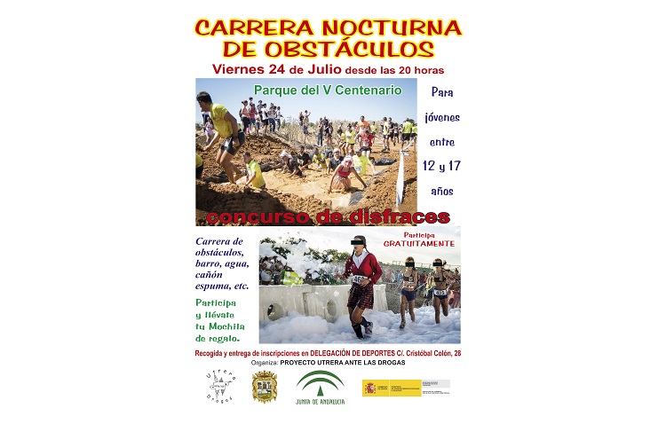 Carrera nocturna de obstáculos en el Parque del V Centenario