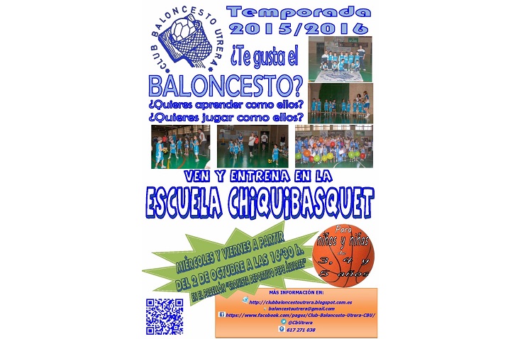 La escuela «chiquibasquet» del C.B. Utrera comienza este viernes