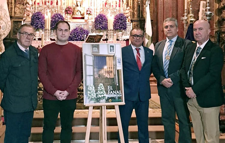El paso de la Virgen de la Paz visto desde el interior de la casa-hermandad del Redentor Cautivo, protagonista del cartel ‘El fanal’