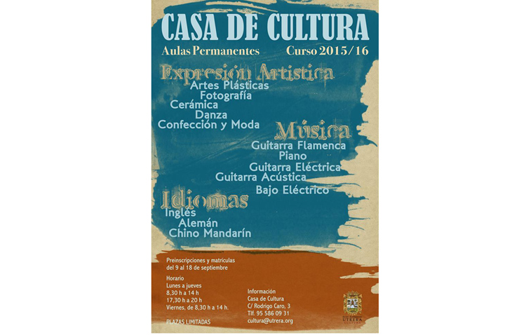 Las aulas permanentes de la Casa de la Cultura amplían su oferta
