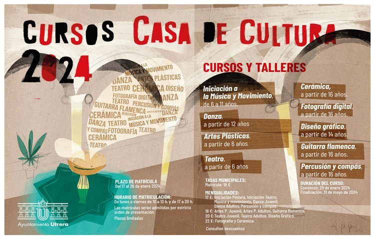La Casa de la Cultura de Utrera abre el plazo de matriculación para sus cursos