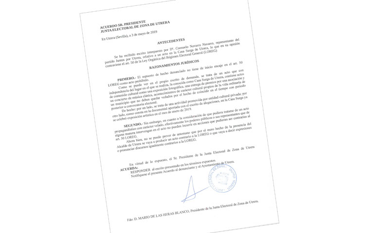 La junta electoral respalda los actos celebrados en la Casa Surga