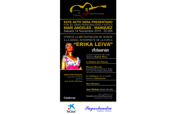 La Cátedra de Flamencología rinde homenaje a la coplera Erika Leiva