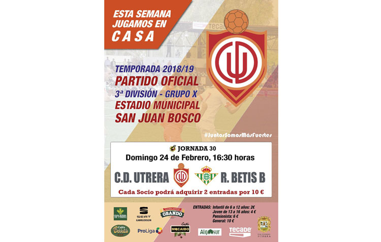 C.D. UTRERA – BETIS DEPORTIVO: El Utrera busca reivindicar su posición de líder