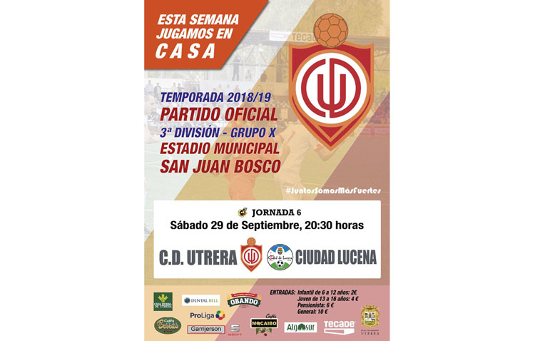 C.D. UTRERA –  C.D. CIUDAD DE LUCENA: A puntuar en el San Juan Bosco