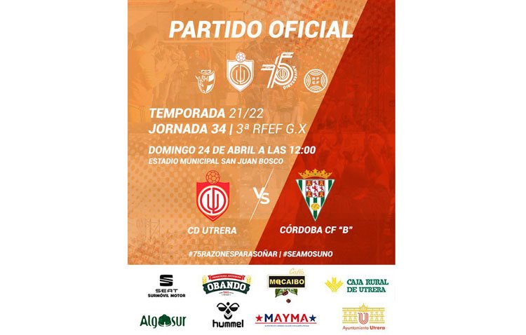 CD UTRERA – CÓRDOBA B: Último partido antes del play off