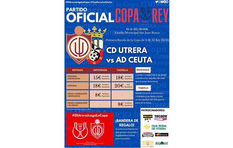 El Club Deportivo Utrera pone a la venta las entradas para la Copa del Rey