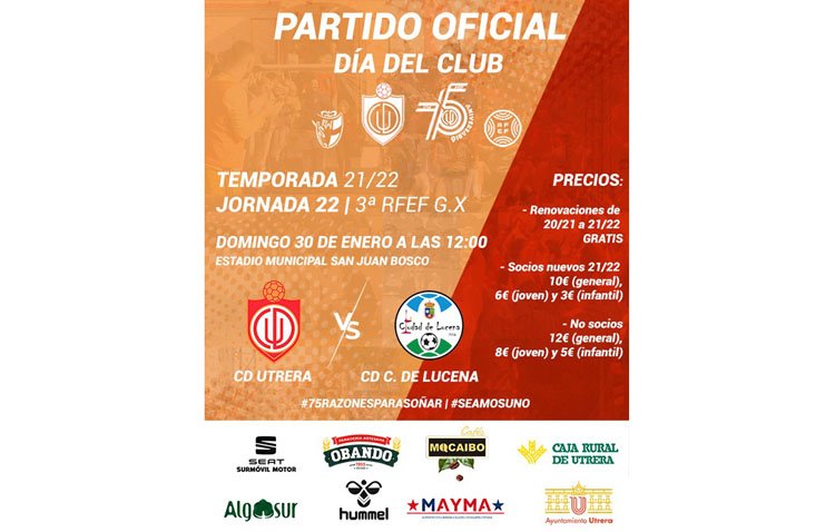C.D. UTRERA – C.D. CIUDAD LUCENA: En busca de una nueva victoria