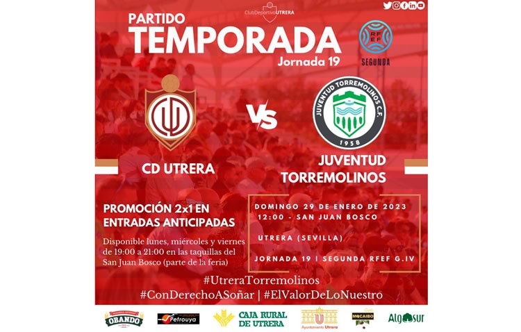 CLUB DEPORTIVO UTRERA – JUVENTUD TORREMOLINOS: Rivales directos en la búsqueda de la permanencia