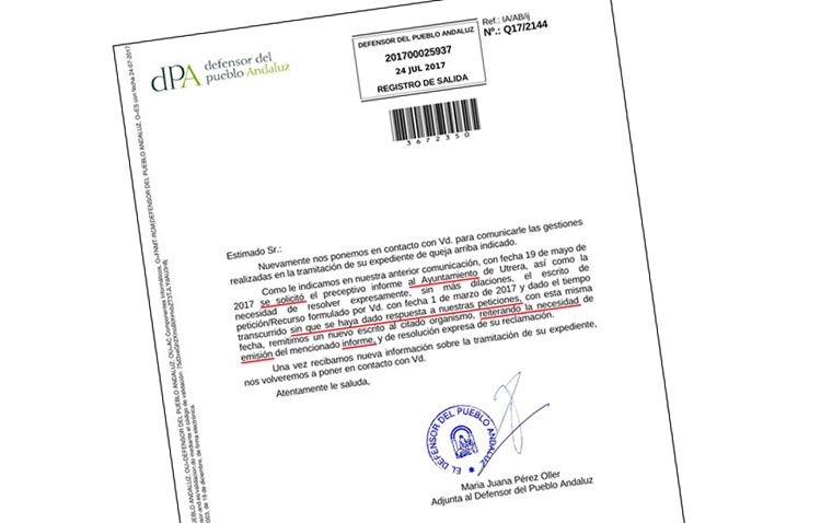El gobierno local niega al Defensor del Pueblo Andaluz la información solicitada sobre el paseo de Consolación