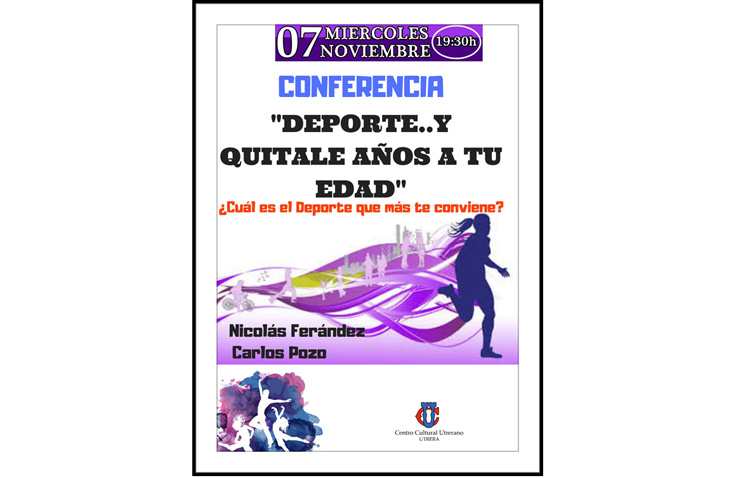 «Deporte… y quítale años a tu edad. ¿Cuál es el deporte que más te conviene», una conferencia el día 7 en el «Casino»