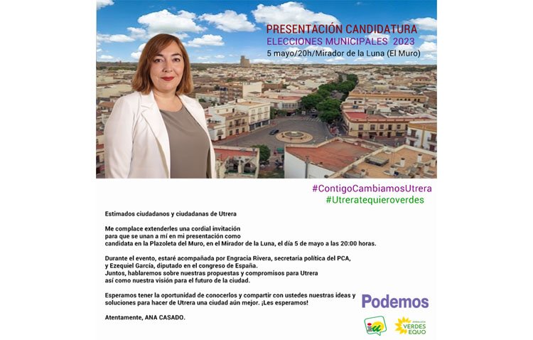 La confluencia de izquierdas presentará oficialmente su candidatura a las elecciones el 5 de mayo