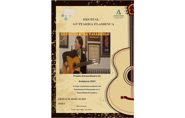 Un concierto de guitarra flamenco en el conservatorio de Utrera