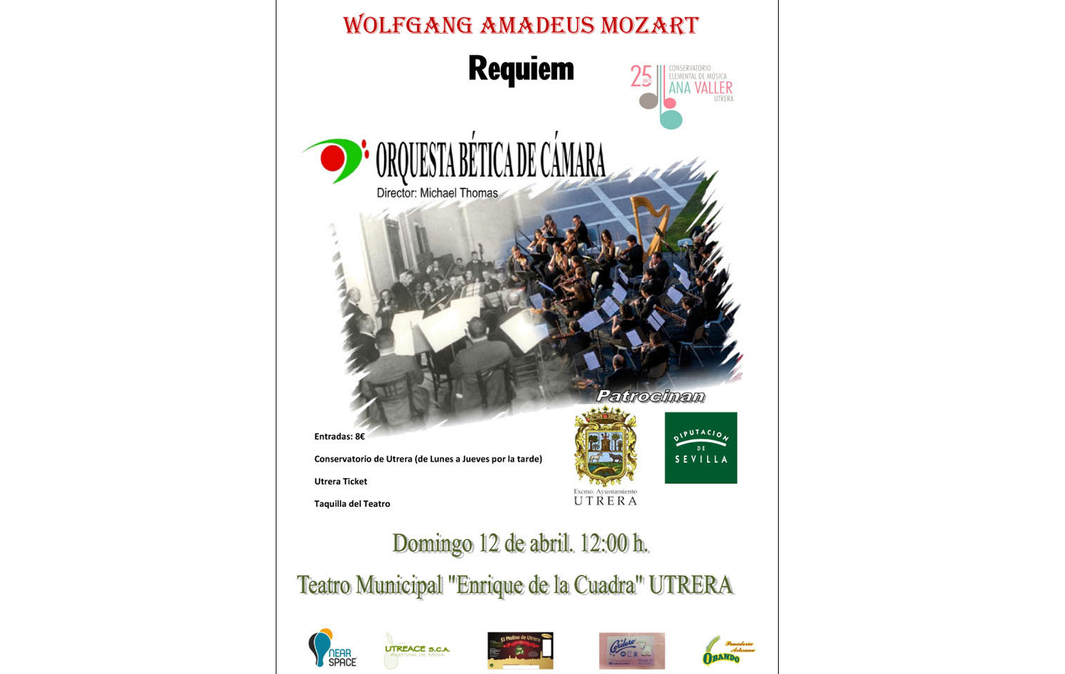 Importante concierto por las bodas de plata del conservatorio, con la presencia de la Orquesta Bética de Cámara