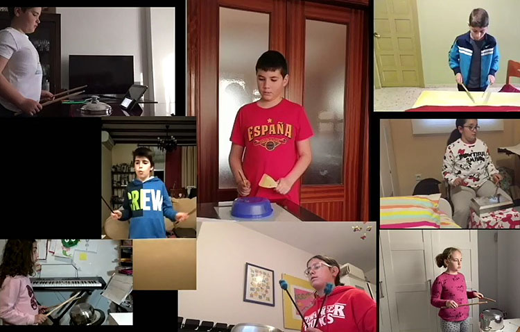 Los alumnos del conservatorio de Utrera se quedan en casa al ritmo de su «percusión casera» (VÍDEO)