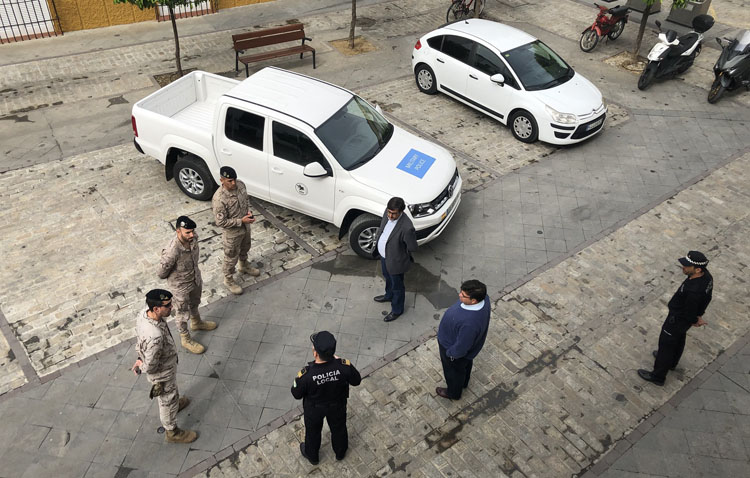 El Ejército del Aire se despliega en Utrera para vigilar el cumplimiento del estado de alarma