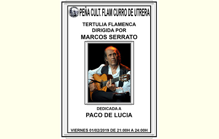 Una tertulia flamenca dedicada a Paco de Lucía en la peña «Curro de Utrera»