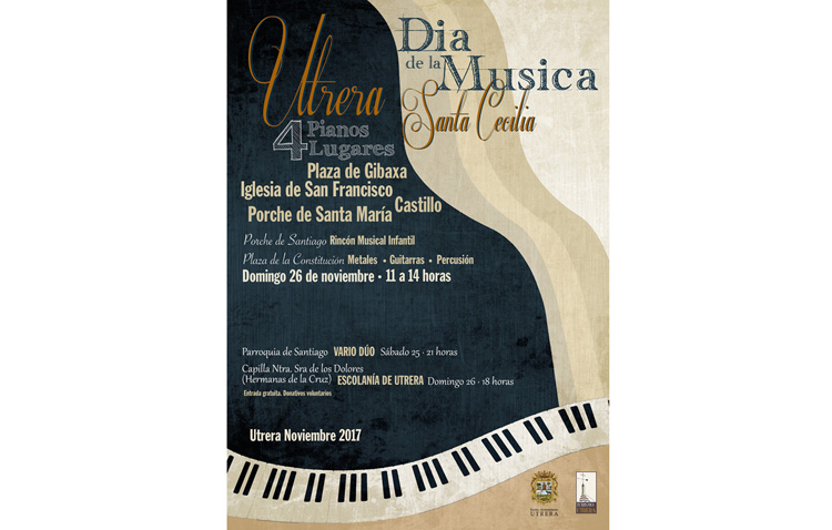 Cuatro pianos «callejeros» y un concierto de la Escolanía de Utrera, protagonistas musicales de este domingo