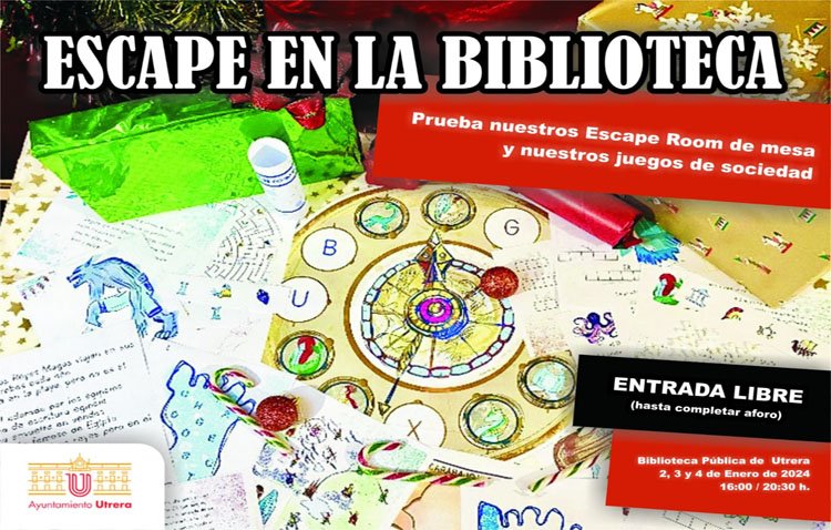 Tres jornadas en la biblioteca de Utrera para jugar a ‘escape rooms’ de mesa