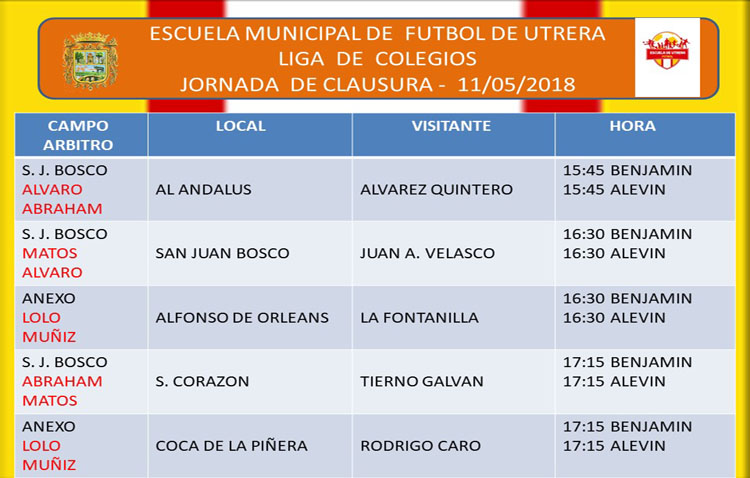 La escuela municipal de fútbol de Utrera despide la liga de colegios
